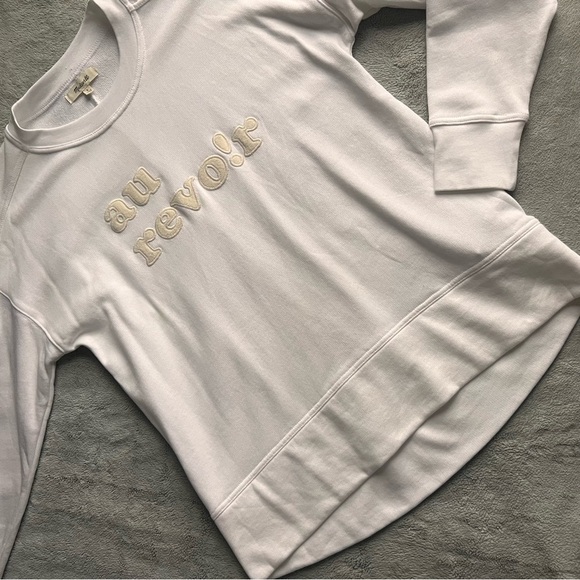 Madewell Au Revoir Cozy Travel Pullover Crewneck Terry Graphic Sweatshirt Top - Picture 1 of 16